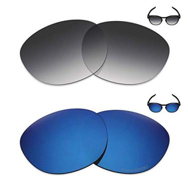 Imagem de Mryok+ 2 pares de lentes polarizadas de substituição para óculos de sol Oakley Latch – Cinza dégradé Tint/Azul Pacífico