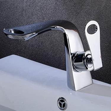 Imagem de Torneira para lavatório Banheiro quente e frio Torneira misturadora preta Monocomando para pia Torneira misturadora para lavatório montada no convés, tamanho único