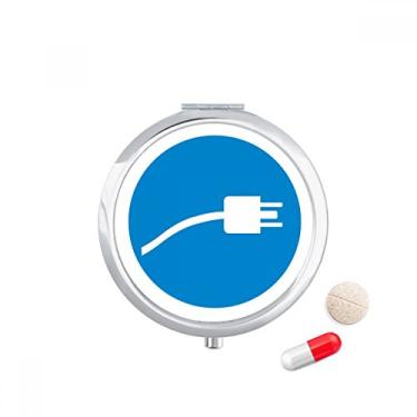 Imagem de Cabo de carregamento azul com cabo de carregamento padrão caixa de armazenamento de medicamentos dispensador