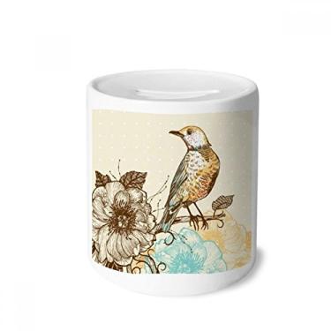 Imagem de DIYthinker Caixa de cerâmica colorida com pássaros fluindo para dinheiro, porta-moedas, presente de cofrinho