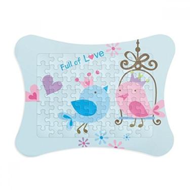 Imagem de Ilustração Adorável Moldura de Gaiola de Pássaros Decoração de Imagem Enfeite de Jogo de Quebra-Cabeça