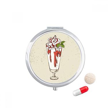 Imagem de Porta-comprimidos de sorvete vermelho e branco, caixa de armazenamento de remédios