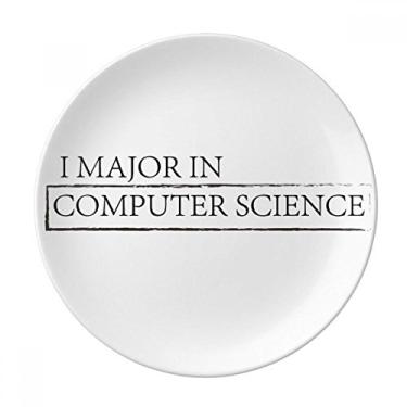 Imagem de Citação I Major In Computer Science Prato Decorativo de Porcelana Salver Prato de Jantar