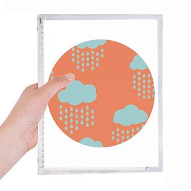 Imagem de Caderno Cloud Rain Drip Orange com estampa de folhas soltas diário recarregável
