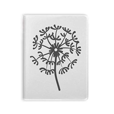 Imagem de Caderno de flor com silhueta de dente-de-leão capa de goma diário capa macia