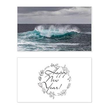 Imagem de Cartão de felicitações Sea Ocean Wave Science Nature Picture New Year Festival Bless Message Present