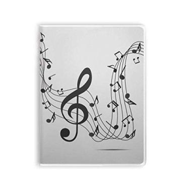 Imagem de Caderno de notas musicais pretas da Flappg Art Deco, moderno, capa de chiclete, diário de capa macia