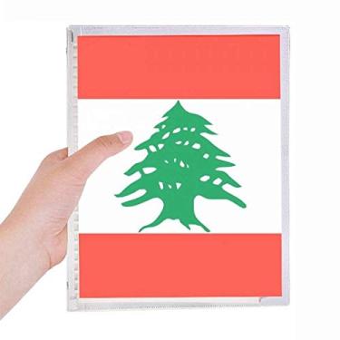 Imagem de Caderno de folhas soltas com a bandeira nacional do Líbano, diário recarregável, papelaria