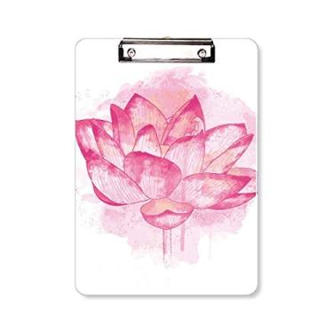 Imagem de Aquarela rosa flor de lótus pasta prancheta pasta bloco de escrita placa de apoio A4