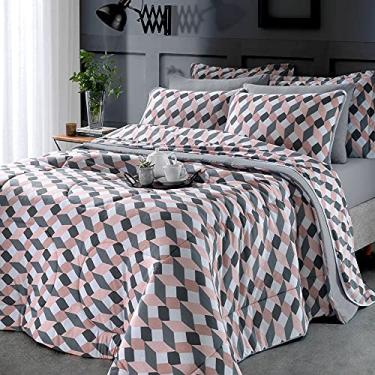 Imagem de Jogo de Cama Solteiro 3 Peças Estampado em Malha 100% Algodão Vivaldi Filadélfia Geométrica