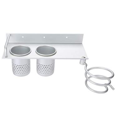 Imagem de Suporte organizador para secador de cabelo, suporte para secador de cabelo, alumínio resistente para armazenar pasta de dente, cosméticos, copo para barbear