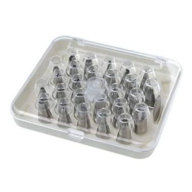 Imagem de Kit De Bicos Confeiteiro Completo 28 Peças Com Suporte Rosas Profissional