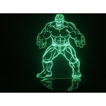 Imagem de Luminária Led 3D Hulk Esmaga Raios Gama Vingadores Avengers - Geeknari