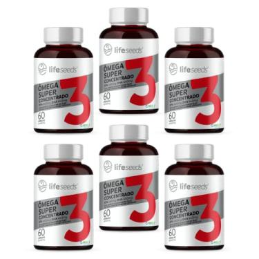 Imagem de Ômega 3 Super Concentrado EPA 660mg DHA 440mg - Certificação Internacional MEG-3 – 6 Potes – 360 Cápsulas