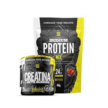 Imagem de Kit Whey Protein mix + Creatina c/Beta Alanina 150g - Iridium Labs Sabor:Morango