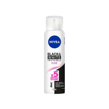 Imagem de Desodorante Antitranspirante Aerosol Nivea Black&White Invisible Clear com 150ml 150ml