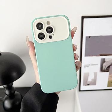 Imagem de Fashion Simple Contrast Color Skin Sense Large Window 2 in 1 Package Full Case Protective Phone for iPhone 14 13 Pro Max XS Max, Light Blue, For iphone 11