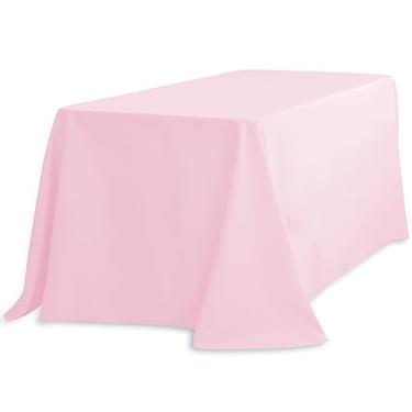 Imagem de LTC LINENS Toalha de mesa de poliéster retangular, 228 x 332, rosa
