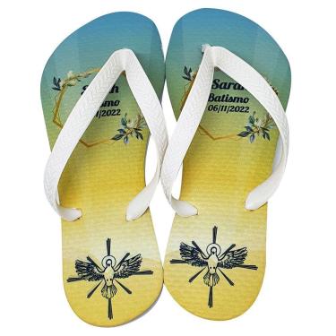 Imagem de Chinelo Personalizado Pomba Espírito Santo Crisma Batismo