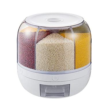 Imagem de Recipiente De Armazenamento De Arroz E Grãos De 6 Grades, Dispensador De Alimentos Para Cereais Latas De Grãos Selados Para Alimentos Secos Balde De Arroz Tanque De Recipiente(20KG)