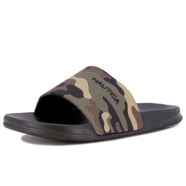 Imagem de Nautica Chinelos de banho masculino atl tico Slide confort vel sand lia de chuveiro, Oliva Camo Callo, 7