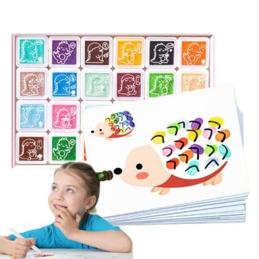 Imagem de Kit de pintura a dedo - Brinquedo para pintura a dedo e livro de desenho | Materiais de arte para crianças, brinquedos educativos, brinquedos de pintura para meninos e meninas de 1 ano ou mais Hersil