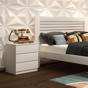 Imagem de Mesa de cabeceira 3 gavetas corrediças telescópicas - Veronna-Neve - Tcil Móveis