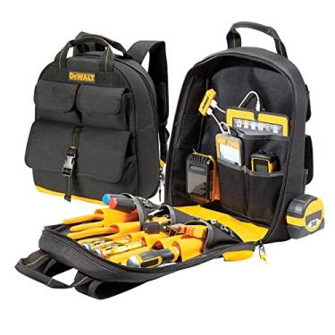 Imagem de Dewalt Mochila Personalizada Leathercraft Dewalt Dgc530 Para Ferramenta De Carregamento Usb Preta/Amarela