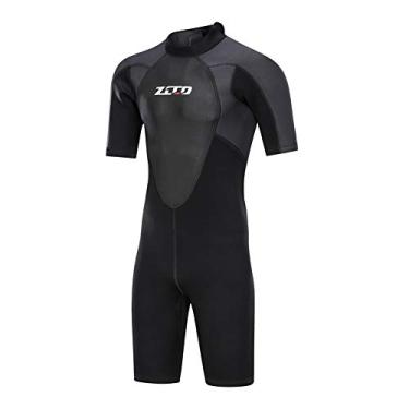 Imagem de ZCCO macacão masculino de neoprene premium 1,5/3 mm com zíper na parte de trás para pesca, snorkeling, surfe, canoagem, mergulho, 3MM, XXX-Large