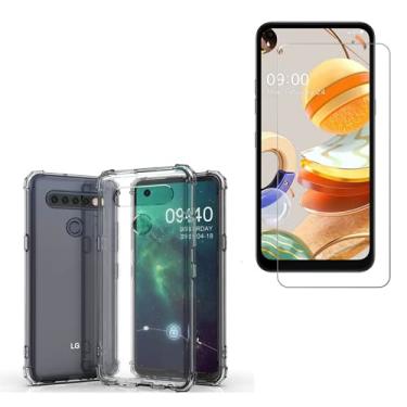 Imagem de Capinha Capa Case Transparente + Película Vidro Compatível LG K51S