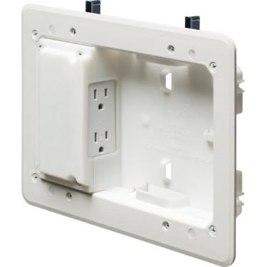 Imagem de Arlington TVL508-1 Caixa de TV de perfil baixo para paredes rasas, caixa de 20,32 cm x 12,7 cm, drywall de 1,27 cm ou 5/8 polegadas, 1 unidade