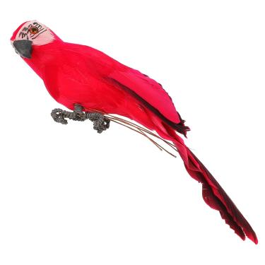 Imagem de SUPVOX Papagaios Artificiais Para Decoração Adereço De Papagaio Falso Papagaio Artificial Falso Pássaros Tropicais Falsos Para Pátio Gramado Jardim Pátio Vermelho