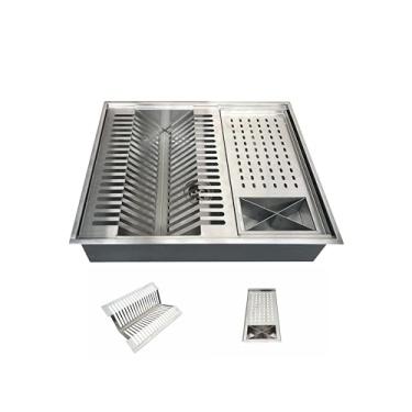 Imagem de Stillus Home Calha Escorredor de Louças Quadrada De Embutir em Aço Inox 50x40cm