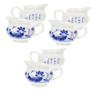 Imagem de IMIKEYA 6 Peças pote molho cerâmica para espuma leite jarro molho cafeteria cafes molho salada creme molheira barcos condimento porcelana azul e branca OVNI
