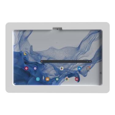 Imagem de TABcare Gabinete VESA de acrílico antifurto de segurança para Samsung Galaxy TAB A9+ 11 com kit de montagem na parede (branco, TAB A9+ 11)