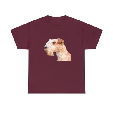 Imagem de Camiseta de algodão pesado unissex Lakeland Terrier, Marrom, P