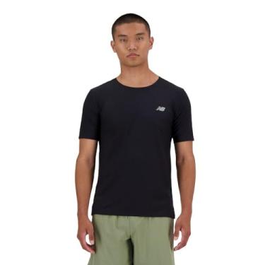 Imagem de New Balance Camiseta masculina jacquard de atletismo, Preto, M