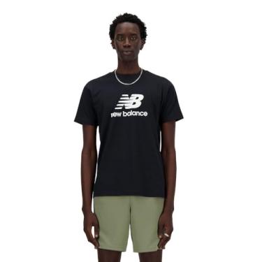 Imagem de New Balance Camiseta masculina com logotipo Sport Essentials, Preto, P