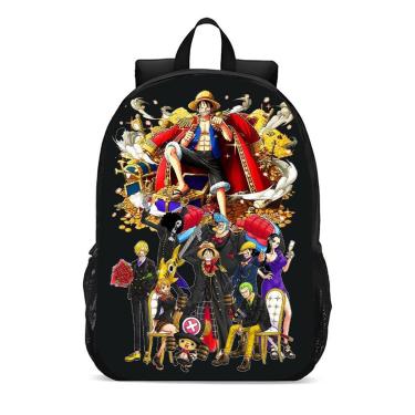 Imagem de Mochila Escolar Infanto Juvenil Anime One Piece Rei Pirata Novidades 0281-Unissex