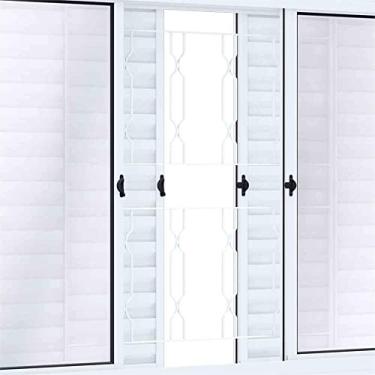 Imagem de Janela de Correr Aço Veneziana 6 Folhas com Grade Mosaico Riobras 100cmx120cm Branco