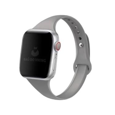 Imagem de Pulseira Silicone Sport Fina Esportiva Slim, compatível com Apple Watch (38mm/40mm/41mm, Concreto)