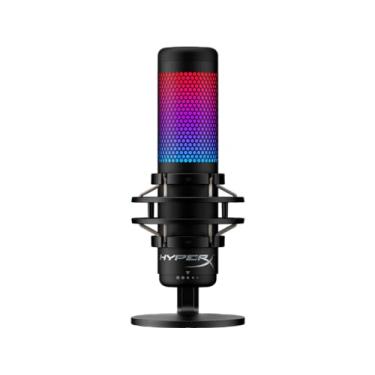 Imagem de Microfone Condensador HyperX QuadCast S – RGB Personalizável, Toque para Silenciar, Antivibração, Filtro Pop, 4 Padrões Polares, USB, para Streaming e Criação de Conteúdo, Preto (4P5P7AA)