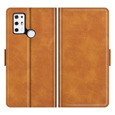 Imagem de Capa para Tone E21, carteira de couro PU premium estilo livro capa dobrável com suporte dobrável com compartimentos para cartão para capa de telefone Tone E21 (Amarela)