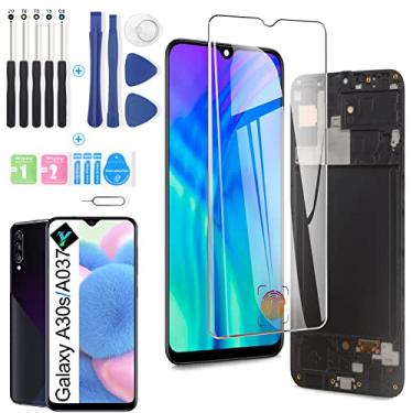 Imagem de Tela para OLED Samsung Galaxy A30S 2019 tela de substituição LCD Touch Screen digitalizador para Samsung A30s A307 A307F A307G A307YN tela com ferramentas (com sensor de impressão digital)