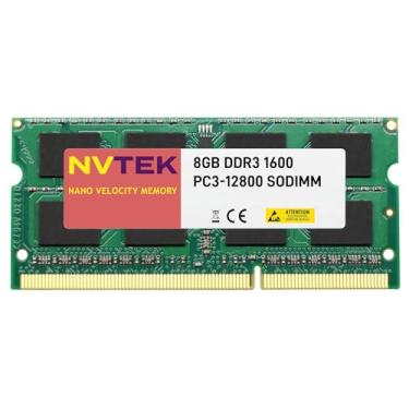 Imagem de NVTEK 8GB (1X8GB) DDR3 1600MHZ PC3-12800 SODIMM 2Rx8 1.35V 204-PIN Non-ECC Memória de computador portátil