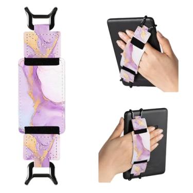 Imagem de CoBak Alça de mão segura para Kindle e tablets – Suporte de dedo versátil e leve para Kindle de 6 a 7,5 polegadas, Kobo, Lenovo, Sony E-Book Tablet - Alta elasticidade, véu de ametista