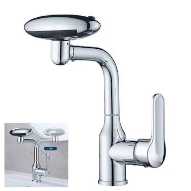 Imagem de Torneira Monocomando Cozinha Agua Fria Quente Rotaçao 360 Graus Quatro Jatos de  Agua Misturador Banheiro Bancada Mesa Moderno Luxo