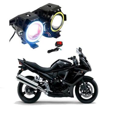Imagem de Par Farol de Milha Angel Eye U7 para Moto Suzuki 650F  2009 2010 2011 