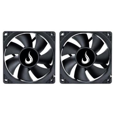 Imagem de Kit 2 Cooler Fan Rise Mode Black 80mm 12v Preto - RM-BK-02-FB