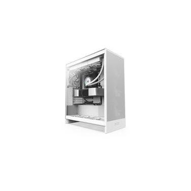 Imagem de Gabinete Gamer NZXT H7 Flow, Mid-Tower, E-ATX, Lateral em Vidro Temperado, Com 3 Ventoinhas, Branco - CM-H72FW-01